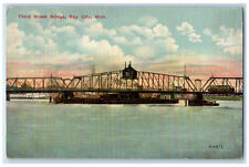 c1910 Third Street Bridge Bay City Michigan MI Antique Unposted Postcard picture