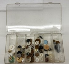 Vintage Buttons Lot Of Approx 75 Various Sizes Shapes Colors Types Usable picture