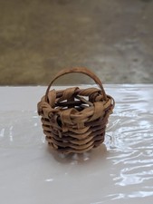 Vintage Cherokee Miniature Honeysuckle Basket Lucinda Bird Reed White Oak 1900s picture