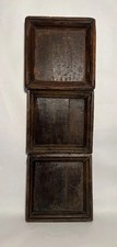 Lot of 3 Antique Wooden Cassetta Frames Deep Profile Rustic Dark Wood 1880-1920 picture