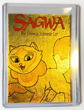 Sagwa Gold Plated Artist Signed “The Chinese Siamese Cat” Trading Card 1/1 picture