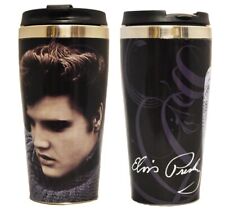Elvis Presley Black Steel Travel Mug  Hot or Cold Beverages - Thermo - New picture