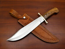 CUSTOM HAND MADE D2 BLADE STEEL BOWIE HUNTING KNIFE- ROSE WOOD/BRASS GUARD picture