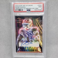 2023 LEAF ART OF SPORT FIBEROPTIC AUTO BRONZE SPECTRUM DEEBO SAMUEL 19/30 PSA 9 picture