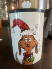 The Grinch & Max Naughty-Nice Double Sided Doggie Treat Jar Canister w/Paw Lid picture