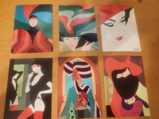 Amleto dalla Costa Italian Pop Art / Art Deco Postcards 24x late 1980s RARE ART picture