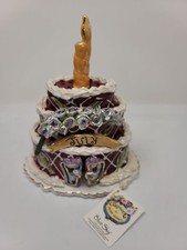 Vintage Blue Sky Clayworks July Birthday Cake Tea Light Holder Heather Goldminc picture