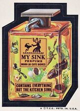 Topps 1974 Wacky Packages Sticker 6th Series My Sink Perfume Tan Back picture
