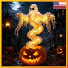 LED Swirling Ghost Pumpkin Yard Lamp | Lighted Halloween Garden Decor, Outdoor L picture