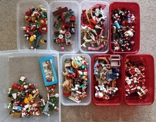 HUGE Vintage WOODEN Christmas Ornament Lot of 178-Angels-Santa-Animals Etc picture