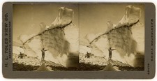 WASHINGTON STEREOVIEW - Mt Rainier - A Glacier Spring - HL Toles c1907 picture
