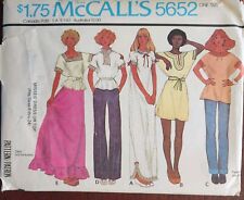 McCall's 5652 Womens Sewing Pattern Vintage 1977 Misses Dress Top Sz 6-24 Uncut picture