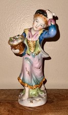 Vintage c 1950's - Girl with Fruit Basket Statue New Old - Shafford China picture