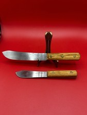 Vintage 1930s-50s Russell Green River Works USA Butcher Skinning Knives Pair picture