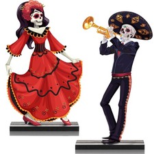 Vicenpal 2 Pcs Day of The Dead Decoration Dia De Los Muertos Decor, Scary | D... picture