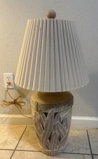 Vintage Sculptural Leaf Pattern Plaster Lamp  Pacific Coast Lighting Used Good  picture