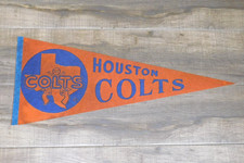 Vintage Original 1960s HOUSTON COLTS Colt .45's MLB Baseball Pennant Flag 30x12 picture