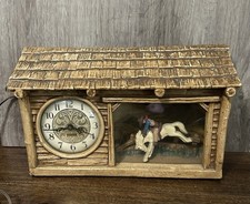 Vintage 1950’s Cowboy on Horse Lighted Display Clock picture
