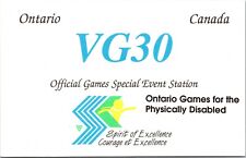 Vtg Ham Radio CB Amateur QSL QSO Card Postcard CANADA ONTARIO GAMES VG30 1995 picture