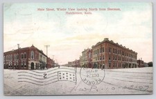 Main Street Hutchinson KS First National Bank 1907 Postmark Postcard picture