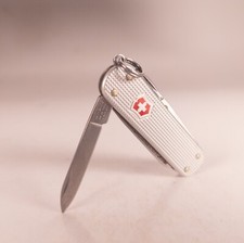 Swiss Army Knife Victorinox 58mm Silver Alox Classic SD Pocket Knife picture