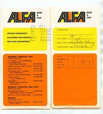 Alfa Rent A Car Folder Los Angeles San Francisco California  picture