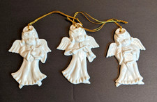 Vintage White Porcelain Angel Ornaments Set of 3 Made in Japan picture