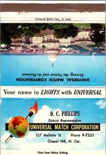 DC Phillips Universal Match Chapel Hill NC Vintage Large Matchbook Cover 5ML2-7 picture