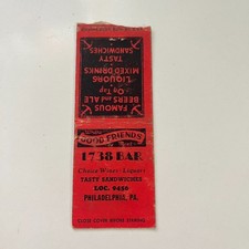 1738 Bar Choice Wines 1946 Philadelphia PA Vintage Matchbook Cover TMB84-2 picture