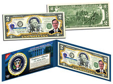 GEORGE H W BUSH * 41st U.S. President * Colorized $2 Bill - Genuine Legal Tender picture