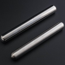 2X Silver Portable Cigar Tube Box Stainless Steel Single Cigarette Storage Case picture