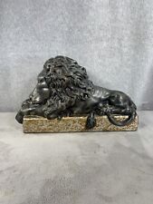 Resting Sleeping Lion Statue Home Decor Bronze Colored picture