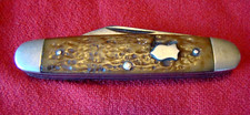 Rare - 1920s - Winchester - #3952 - 3 Blade Pocket Knife - 2 Tone Bone Handle picture