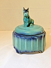 Art Deco Ceramic Powder Jar Scottie Dog Marked Ramses Germany picture