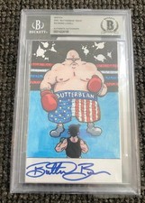 Rare Butterbean Auto Nintendo Punch Out Original Art Sketch Card Signed 1/1 BAS picture