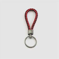 Braided Faux Leather Strap Keyring Keychain Car Key Chain Ring Key Fob Men Women picture
