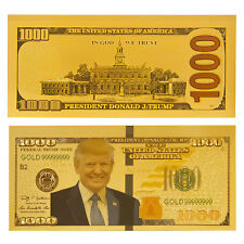 10X President Donald Trump Colorized $1000 Dollar Bill Gold Foil Banknote New picture