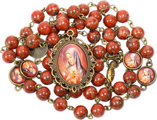 Our Lady of Sorrows Stone Beads Rosary Solid Beaded Chaplet picture