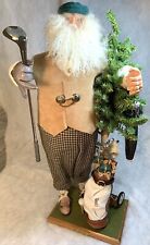 23’ Santa’s By Donna 1986 #’ed Leather Golf  Bag, Shoes & Club Christmas Tee-Off picture