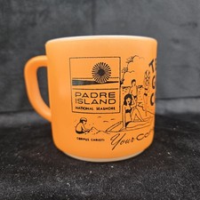 Vintage Federal Glass Orange Milk Glass Texas Gulf Coast Padre Island Mug picture