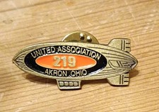 UA Local 219 Akron Ohio Pin Plumbers Pipefitters Union Goodyear Blimp picture