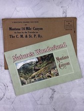 Vintage 1914 Milwaukee Road Montana Sixteen Mile Canyon View Book w/ Envelope picture