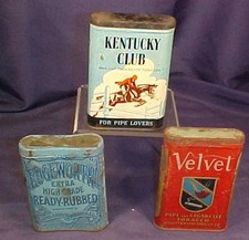 3 Vintage Tobacco Tin Pocket Edgeworth Kentucky Club Velvet picture