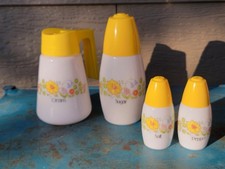 Vintage Gemco Westinghouse Milk Glass Corelle Meadow Salt & Pepper Shakers picture