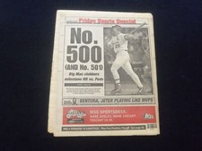 1999 AUGUST 6 NEW YORK POST NEWSPAPER - MARK MCGWIRE HITS HR #500 - NP 6081 picture