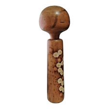 Traditional Kokeshi Doll Vintage Japanese Signed Wooden Craft RARE 13 Inch picture