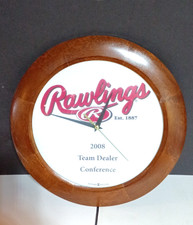 Rawlings 2008 Team Dealer Conference Howard Miller Wood Wall Clock Baseball Prom picture