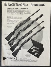 1954 Browning Finest in Firearms St. Louis Missouri B&W Vintage Print Ad picture