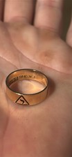 Vintage 10K Yellow Gold Masonic Ring Band WJ Virtus Junxit Mors Non Separabit picture