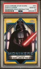 2023 TOPPS CHROME STAR WARS MONIKERS M1 DARTH VADER GOLD REFRACTOR /50 PSA 10 picture
